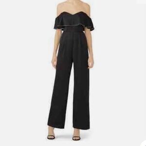Devlin Black Off Shoulder Jumpsuit Wide Leg SZ 6